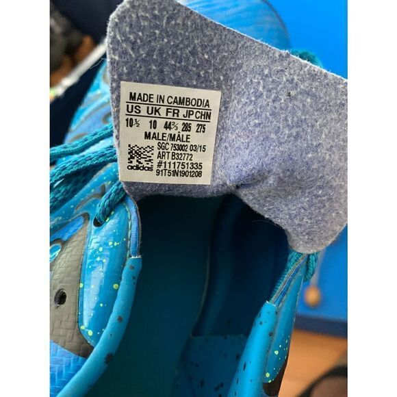 ADIDAS B32772 MENS BLUE FOOTBALL/SOCCER CLEATS SHOES SIZE US 10.5 - Picture 15 of 16